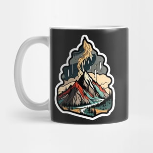 Mountains Vintage Sticker Mug